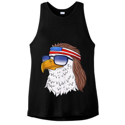 American Bald Eagle Mullet 4th Of July Funny USA Patriotic Ladies PosiCharge Tri-Blend Wicking Tank