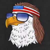 American Bald Eagle Mullet 4th Of July Funny USA Patriotic 7 Panel Mesh Trucker Snapback Hat