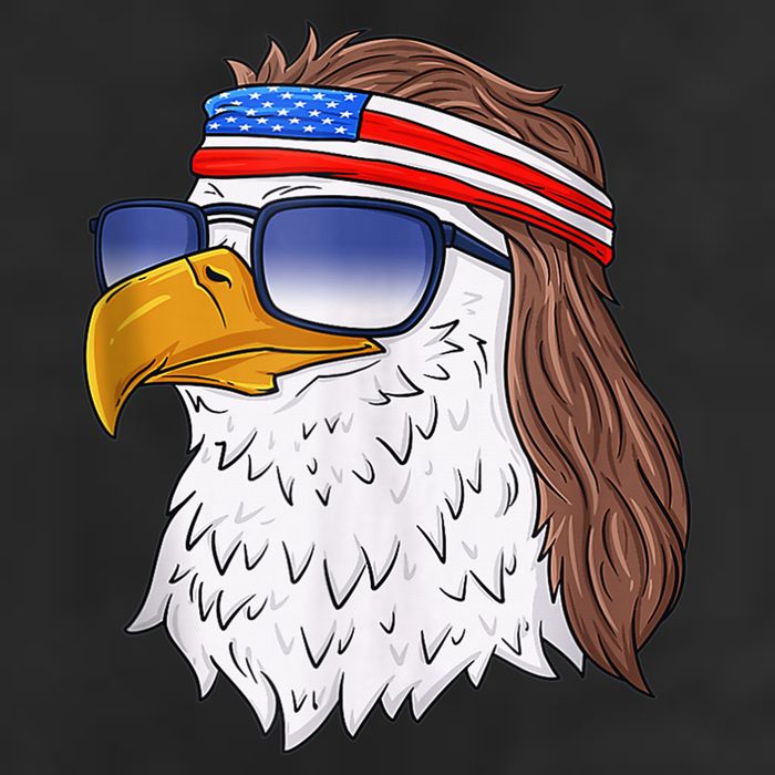 American Bald Eagle Mullet 4th Of July Funny USA Patriotic 7 Panel Mesh Trucker Snapback Hat