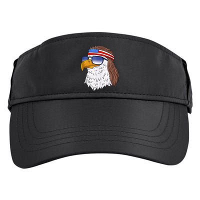 American Bald Eagle Mullet 4th Of July Funny USA Patriotic Adult Drive Performance Visor