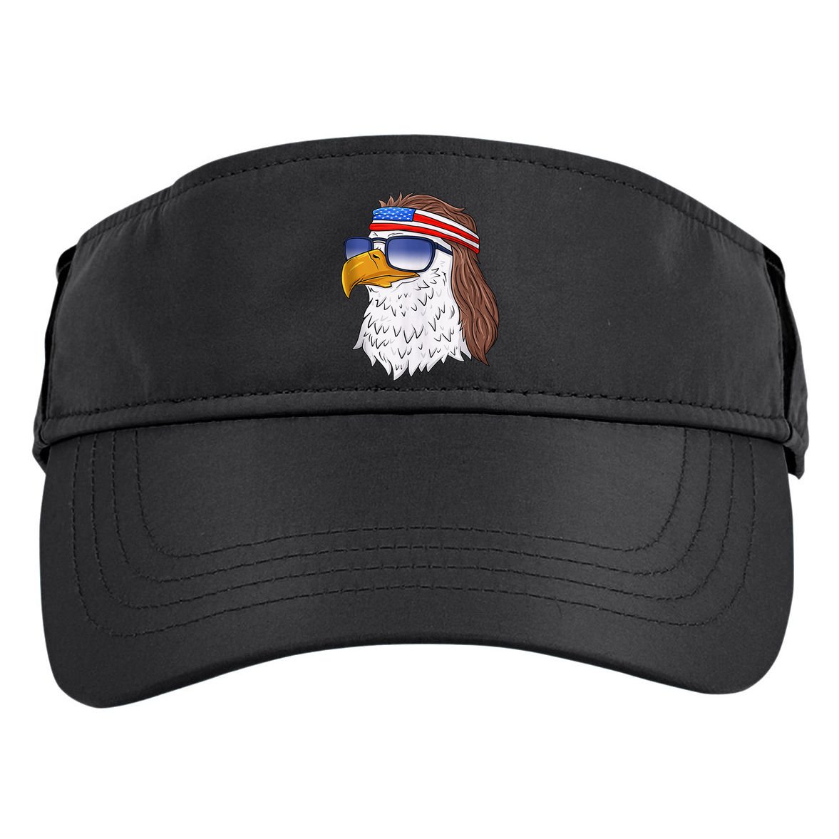 American Bald Eagle Mullet 4th Of July Funny USA Patriotic Adult Drive Performance Visor