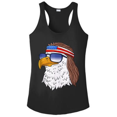 American Bald Eagle Mullet 4th Of July Funny USA Patriotic Ladies PosiCharge Competitor Racerback Tank