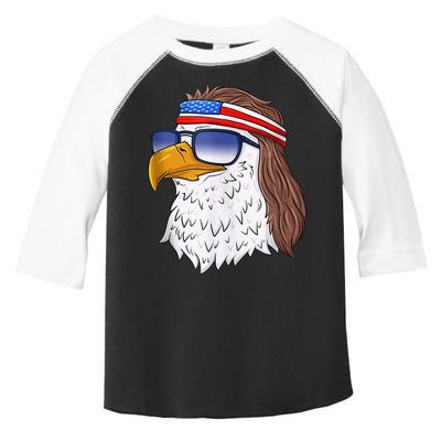 American Bald Eagle Mullet 4th Of July Funny USA Patriotic Toddler Fine Jersey T-Shirt