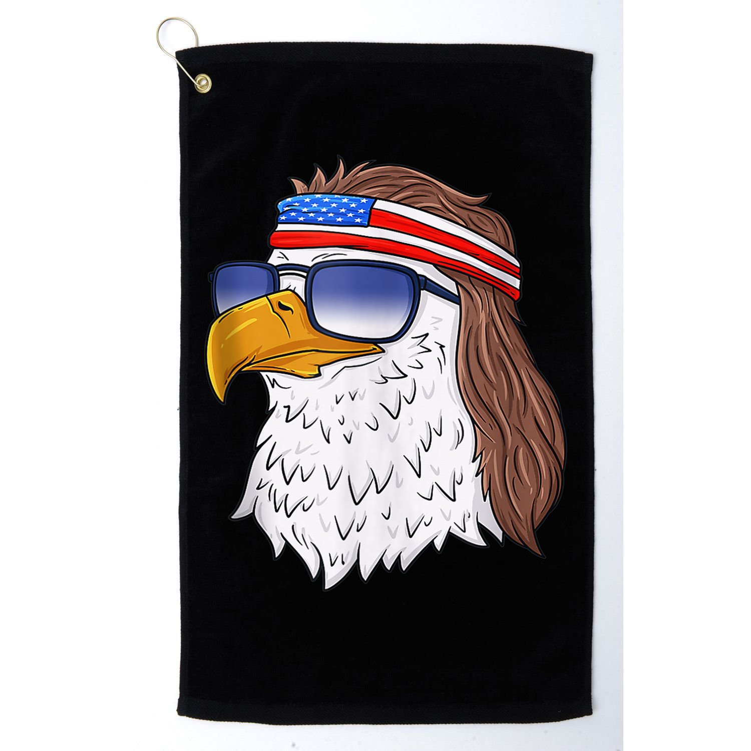 American Bald Eagle Mullet 4th Of July Funny USA Patriotic Golf Towel