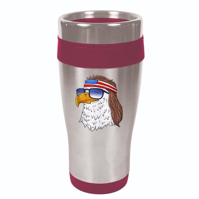 American Bald Eagle Mullet 4th Of July Funny USA Patriotic 16oz Travel Tumbler
