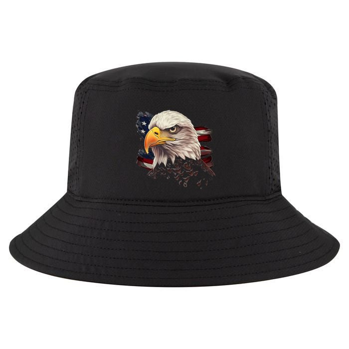 American Bald Eagle American Flag Usa Bald Eagle Cool Comfort Performance Bucket Hat