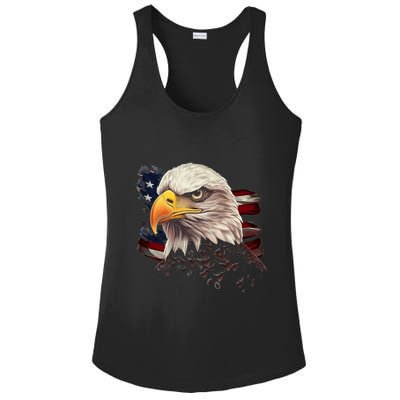American Bald Eagle American Flag Usa Bald Eagle Ladies PosiCharge Competitor Racerback Tank