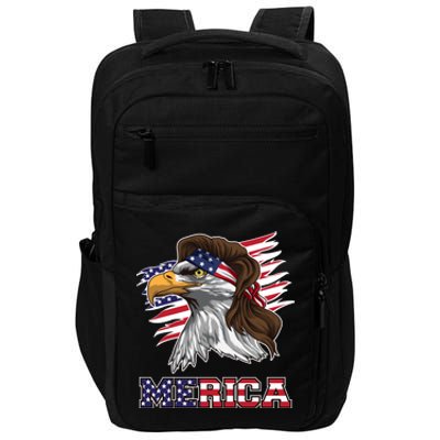 American Bald Eagle Mullet Merica Bird Of Prey Gift Impact Tech Backpack