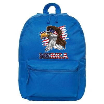 American Bald Eagle Mullet Merica Bird Of Prey Gift 16 in Basic Backpack