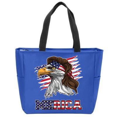 American Bald Eagle Mullet Merica Bird Of Prey Gift Zip Tote Bag