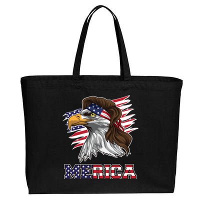 American Bald Eagle Mullet Merica Bird Of Prey Gift Cotton Canvas Jumbo Tote