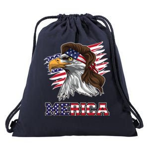 American Bald Eagle Mullet Merica Bird Of Prey Gift Drawstring Bag