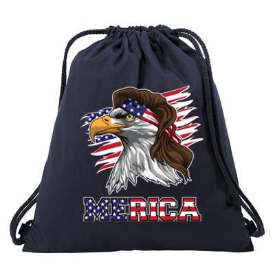 American Bald Eagle Mullet Merica Bird Of Prey Gift Drawstring Bag