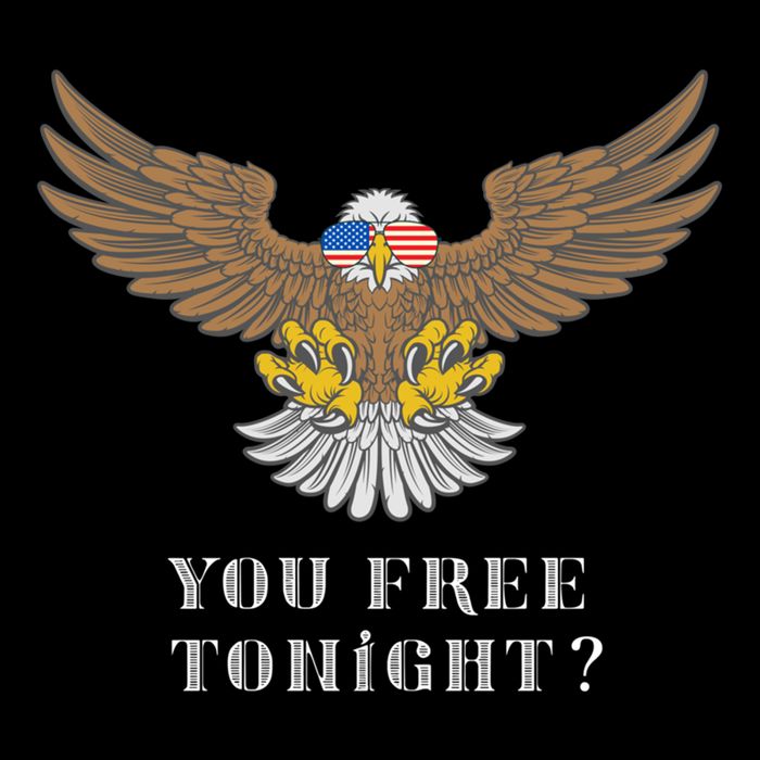 American Bald Eagle American Flag Patriotic You Free Tonight Great Gift Flat Bill Trucker Hat