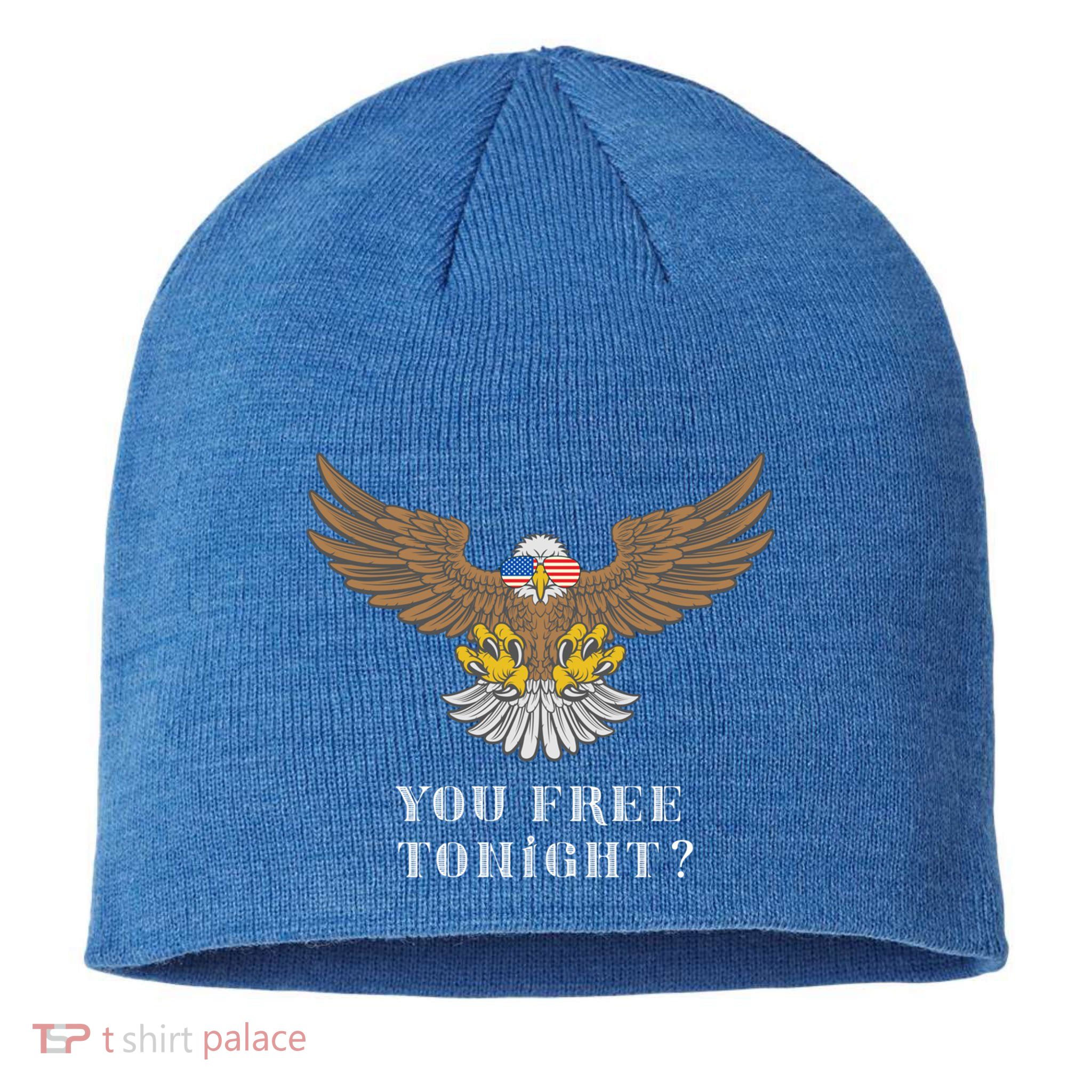 American Bald Eagle American Flag Patriotic You Free Tonight Great Gift Sustainable Beanie
