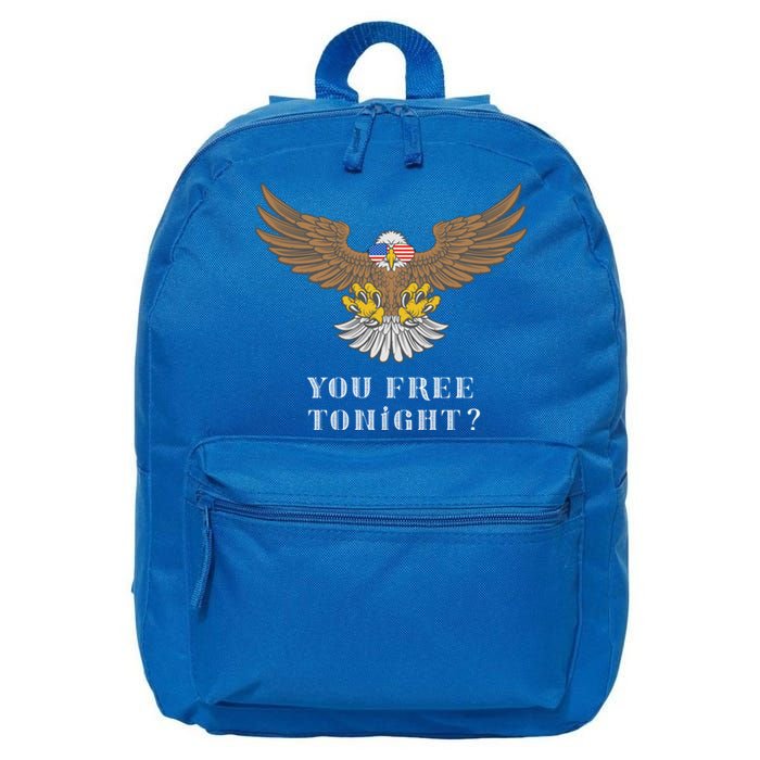 American Bald Eagle American Flag Patriotic You Free Tonight Great Gift 16 in Basic Backpack