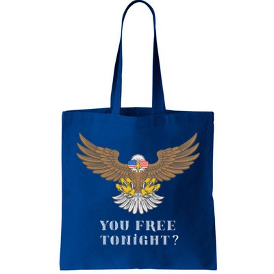 American Bald Eagle American Flag Patriotic You Free Tonight Great Gift Tote Bag