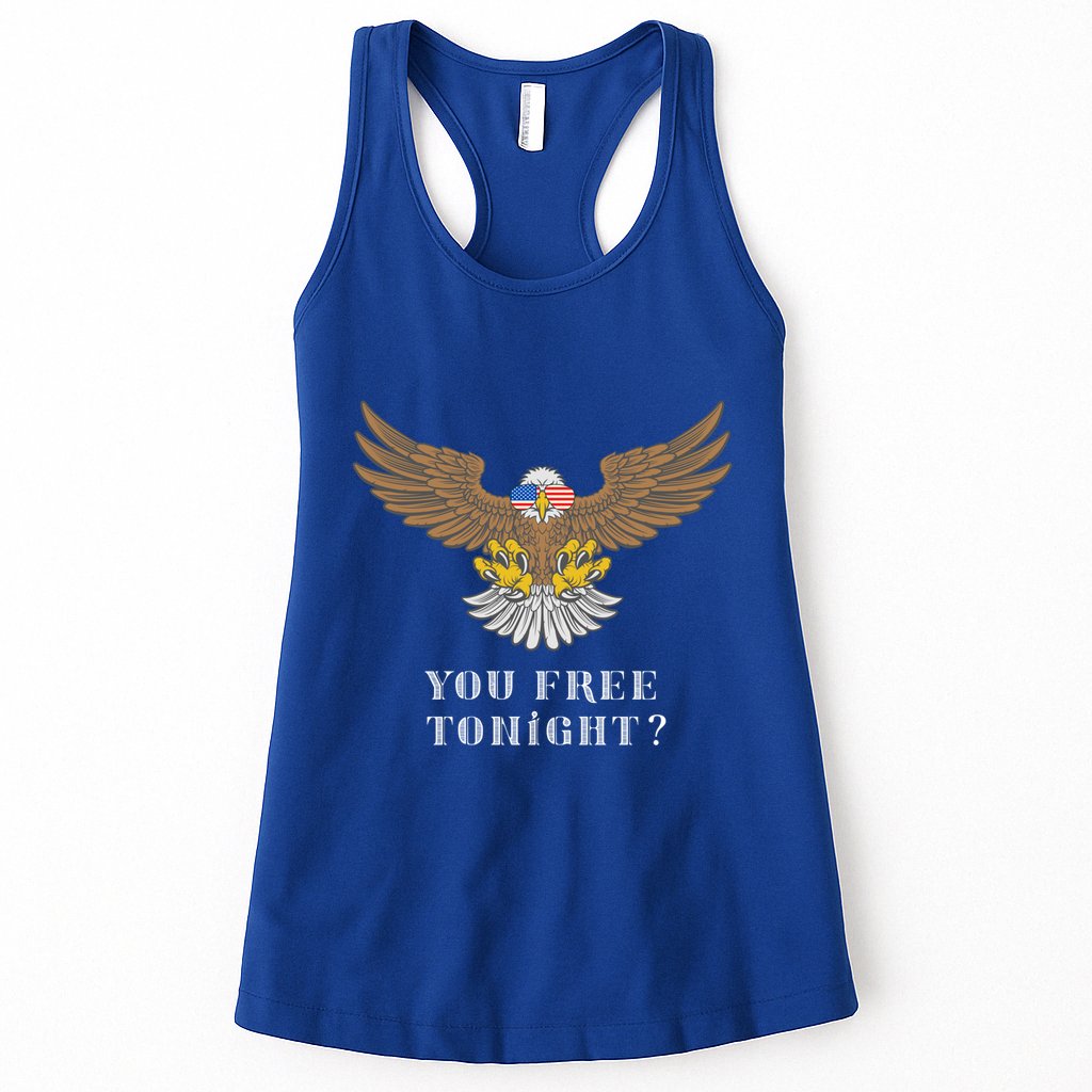 American Bald Eagle American Flag Patriotic You Free Tonight Great Gift Womens Tank Top