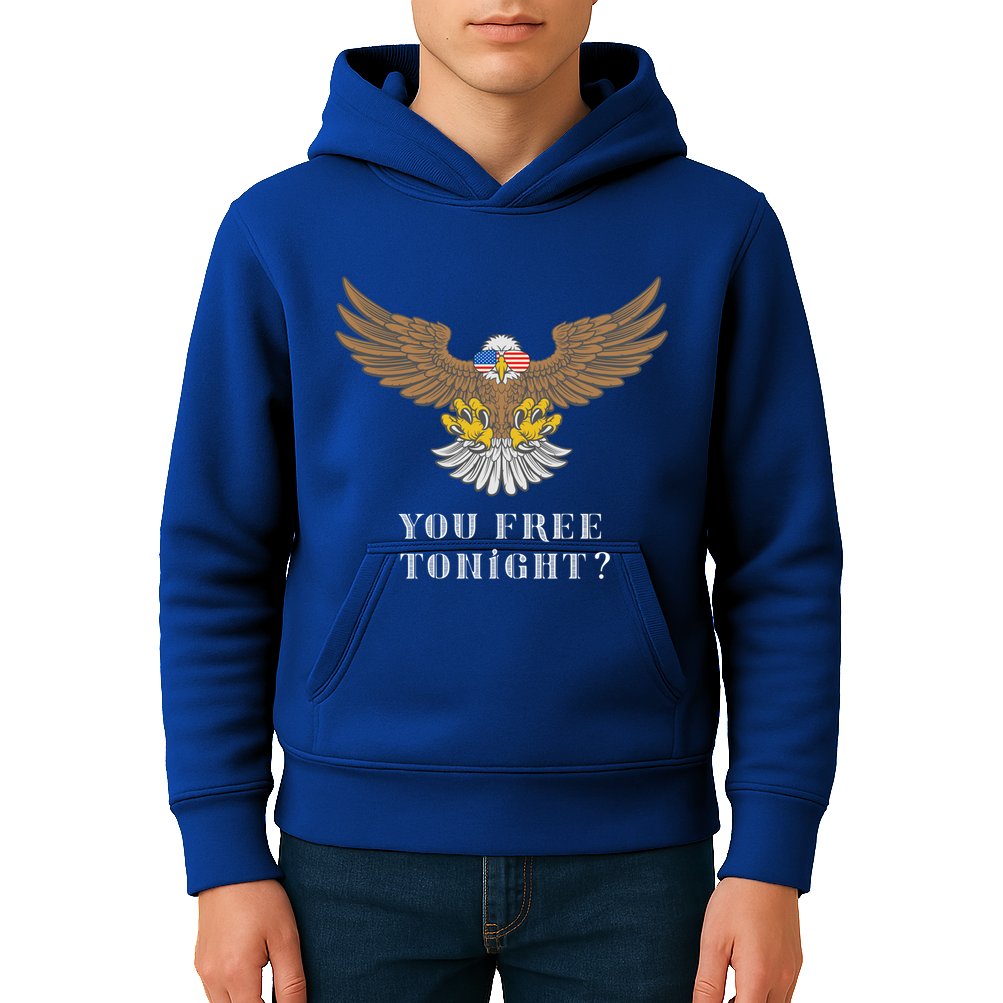 American Bald Eagle American Flag Patriotic You Free Tonight Great Gift Kids Hoodie