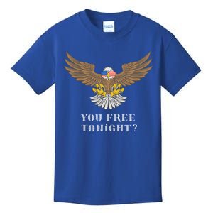 American Bald Eagle American Flag Patriotic You Free Tonight Great Gift Kids T-Shirt