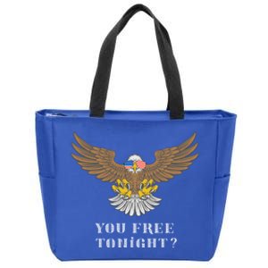 American Bald Eagle American Flag Patriotic You Free Tonight Great Gift Zip Tote Bag