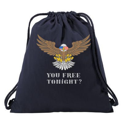 American Bald Eagle American Flag Patriotic You Free Tonight Great Gift Drawstring Bag