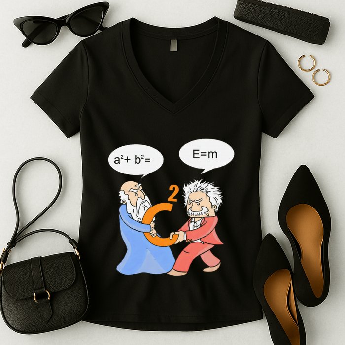 A2 B2 E Mc Funny Scientist Women's V-Neck T-Shirt