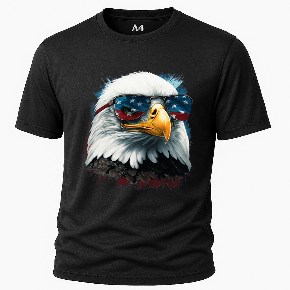 American Bald Eagle Usa Flag Eagle Usa Cooling Performance Crew T-Shirt