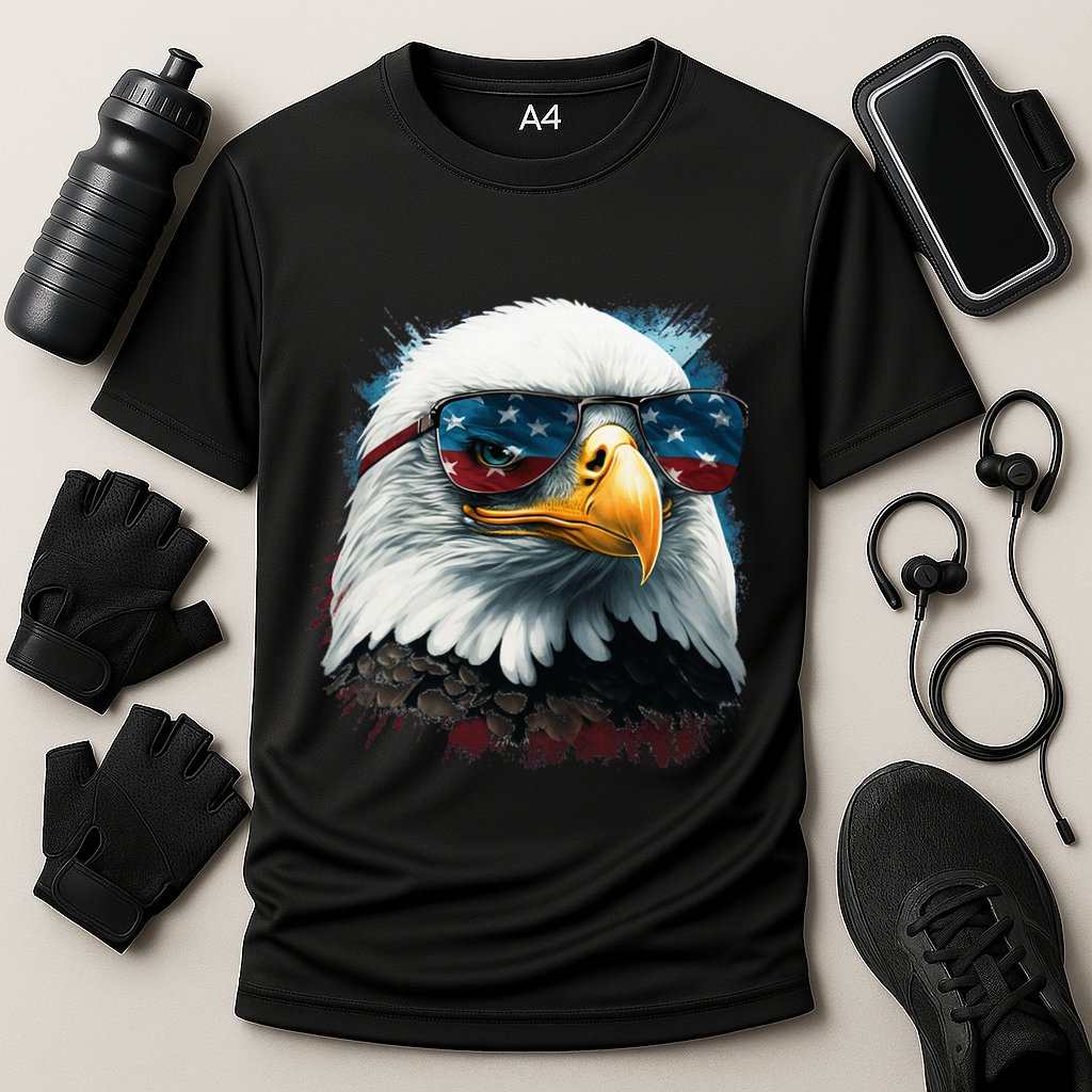 American Bald Eagle Usa Flag Eagle Usa Cooling Performance Crew T-Shirt