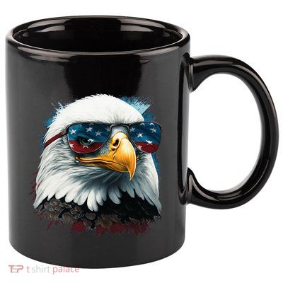 American Bald Eagle Usa Flag Eagle Usa 11oz C Handle Ceramic Mug