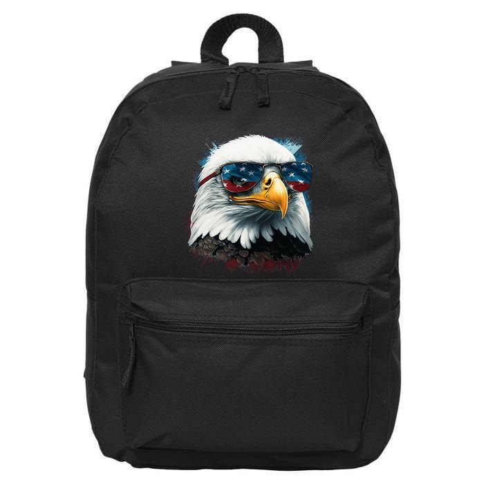 American Bald Eagle Usa Flag Eagle Usa 16 in Basic Backpack