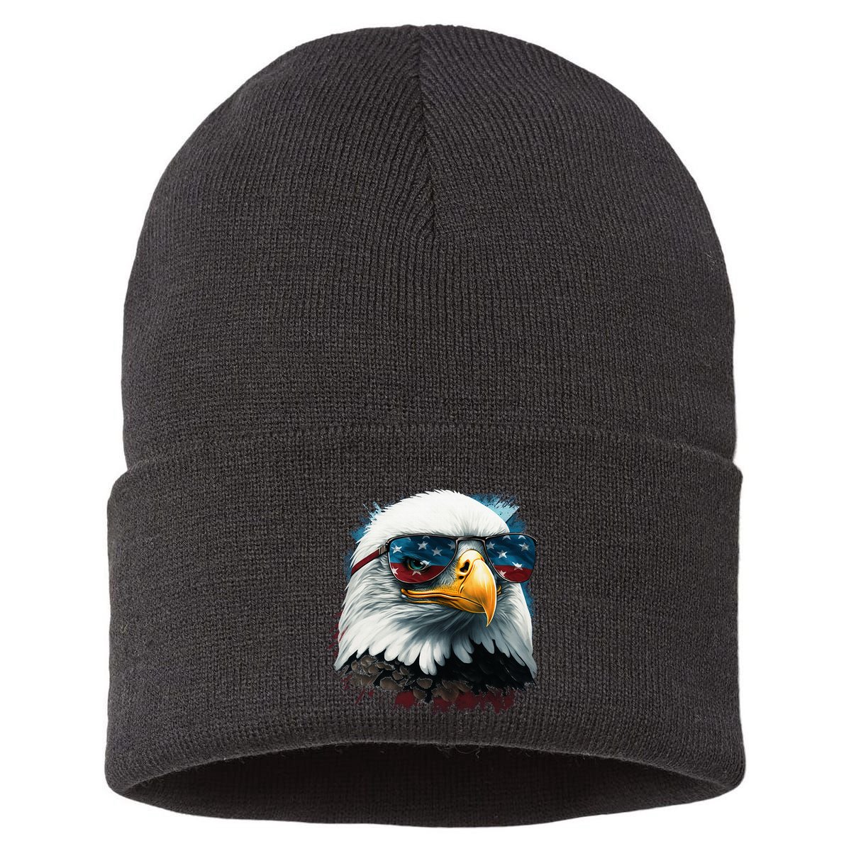 American Bald Eagle Usa Flag Eagle Usa Sustainable Knit Beanie