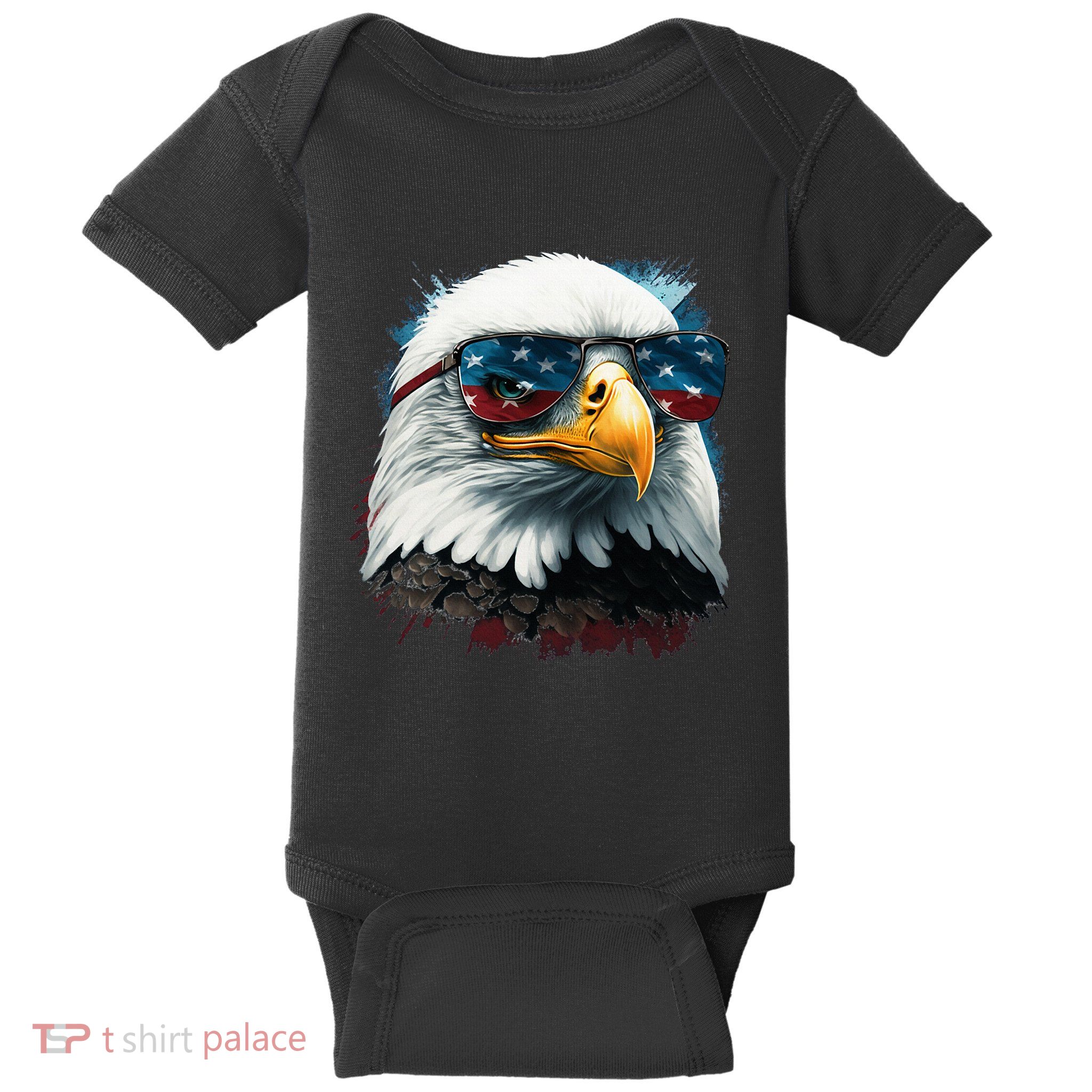 American Bald Eagle Usa Flag Eagle Usa Baby Bodysuit