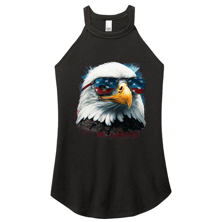 American Bald Eagle Usa Flag Eagle Usa Women's Perfect Tri Rocker Tank