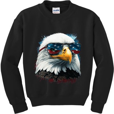 American Bald Eagle Usa Flag Eagle Usa Kids Sweatshirt