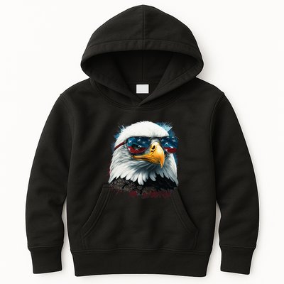American Bald Eagle Usa Flag Eagle Usa Kids Hoodie