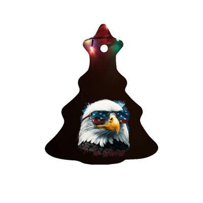 American Bald Eagle Usa Flag Eagle Usa Ceramic Tree Ornament