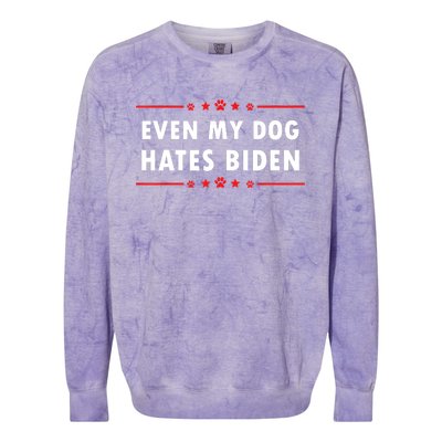 Anti Biden Even My Dog Hates Biden Colorblast Crewneck Sweatshirt