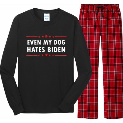 Anti Biden Even My Dog Hates Biden Long Sleeve Pajama Set