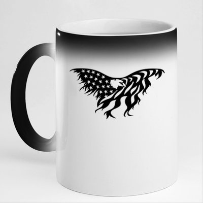 American Bald Eagle Emblem 11oz Black Color Changing Mug