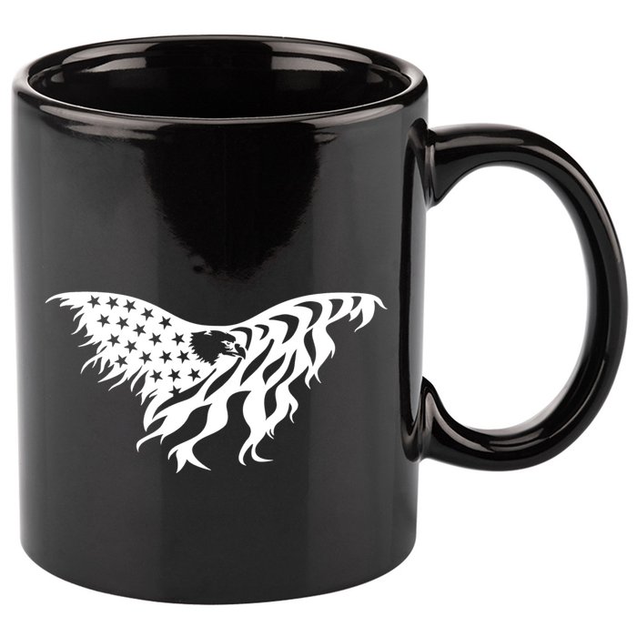 American Bald Eagle Emblem 11oz C Handle Ceramic Mug