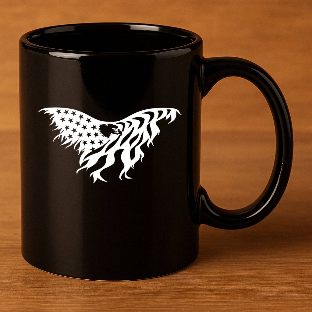 American Bald Eagle Emblem 11oz C Handle Ceramic Mug