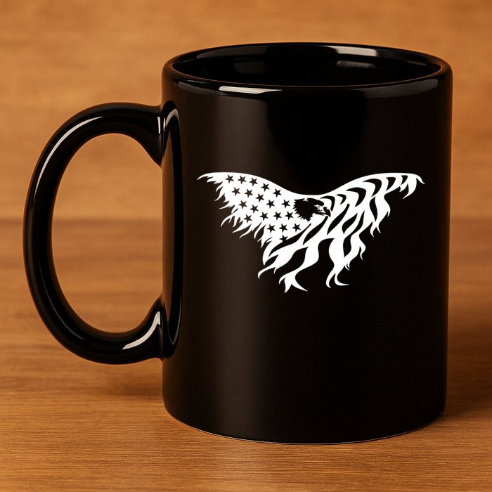 American Bald Eagle Emblem 11oz C Handle Ceramic Mug