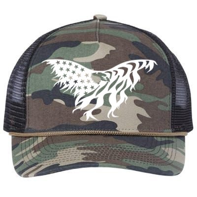 American Bald Eagle Emblem Retro Rope Trucker Hat Cap