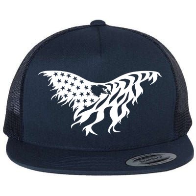 American Bald Eagle Emblem Flat Bill Trucker Hat