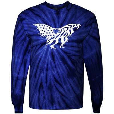 American Bald Eagle Emblem Tie-Dye Long Sleeve Shirt