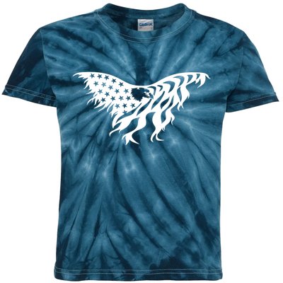 American Bald Eagle Emblem Kids Tie-Dye T-Shirt