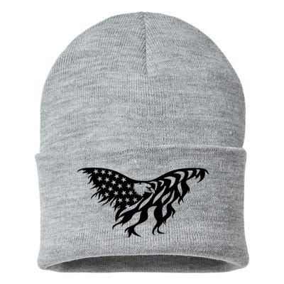 American Bald Eagle Emblem Sustainable Knit Beanie