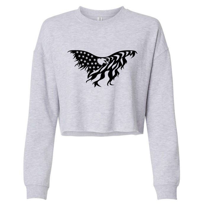 American Bald Eagle Emblem Cropped Pullover Crew