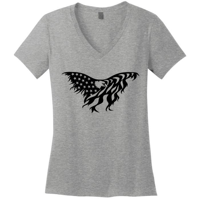 American Bald Eagle Emblem Women's V-Neck T-Shirt